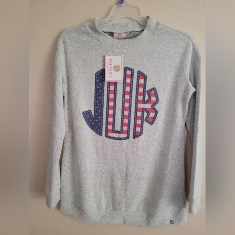 Marley Lilly Women's S/M Medium Long Sleeve Terry Pullover Shirt NEW TAGS